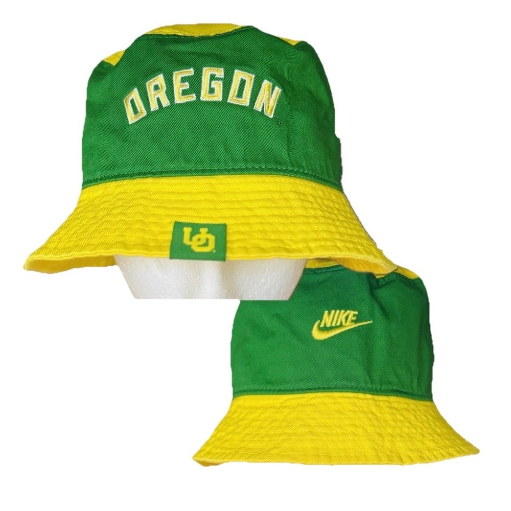 NWT Nike Oregon Ducks Hat LG Sun Bucket Hat Apple Green Yellow Retro Deadstock